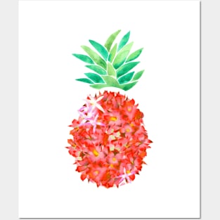 Orange Tropic Pineapple Posters and Art